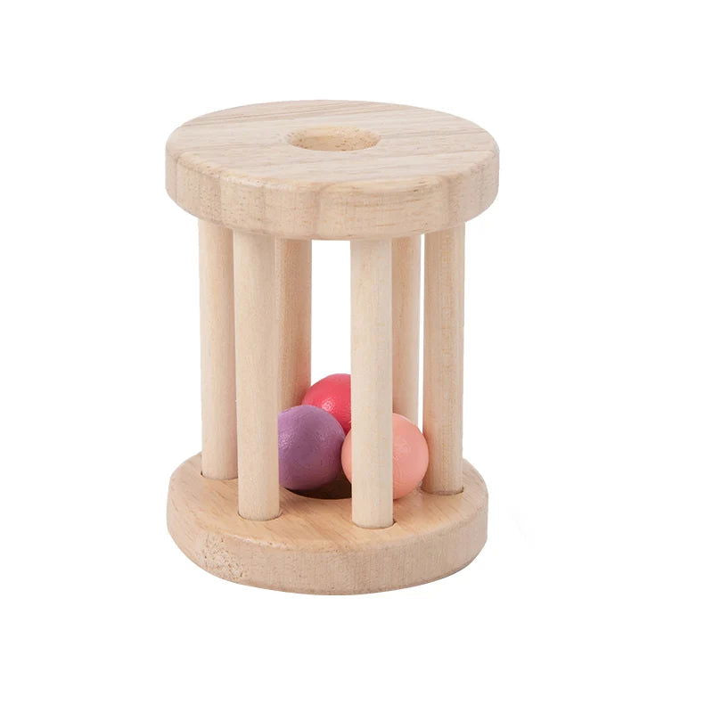 Baby Wood Rolling Cage Bell Coloful Rattles Mobiles Early Developmental Sound Infant & Toddler Musical Toys Boy Girl Music Toy - Slobuy