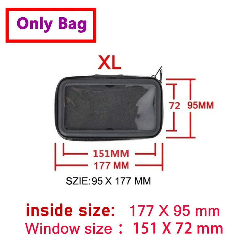 Separate Accessories! Universal bicycle Phone Holder/Bag Motorcycle Bike Stand/Bag 3.5-6.5 inch Motorbike Phone Bag (Not a set) - Slobuy