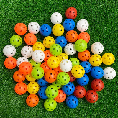 24Pcs/Bag 42MM Airflow Plastic Perforated Color Indoor Practice Golf Balls Good for Your Pets - Slobuy
