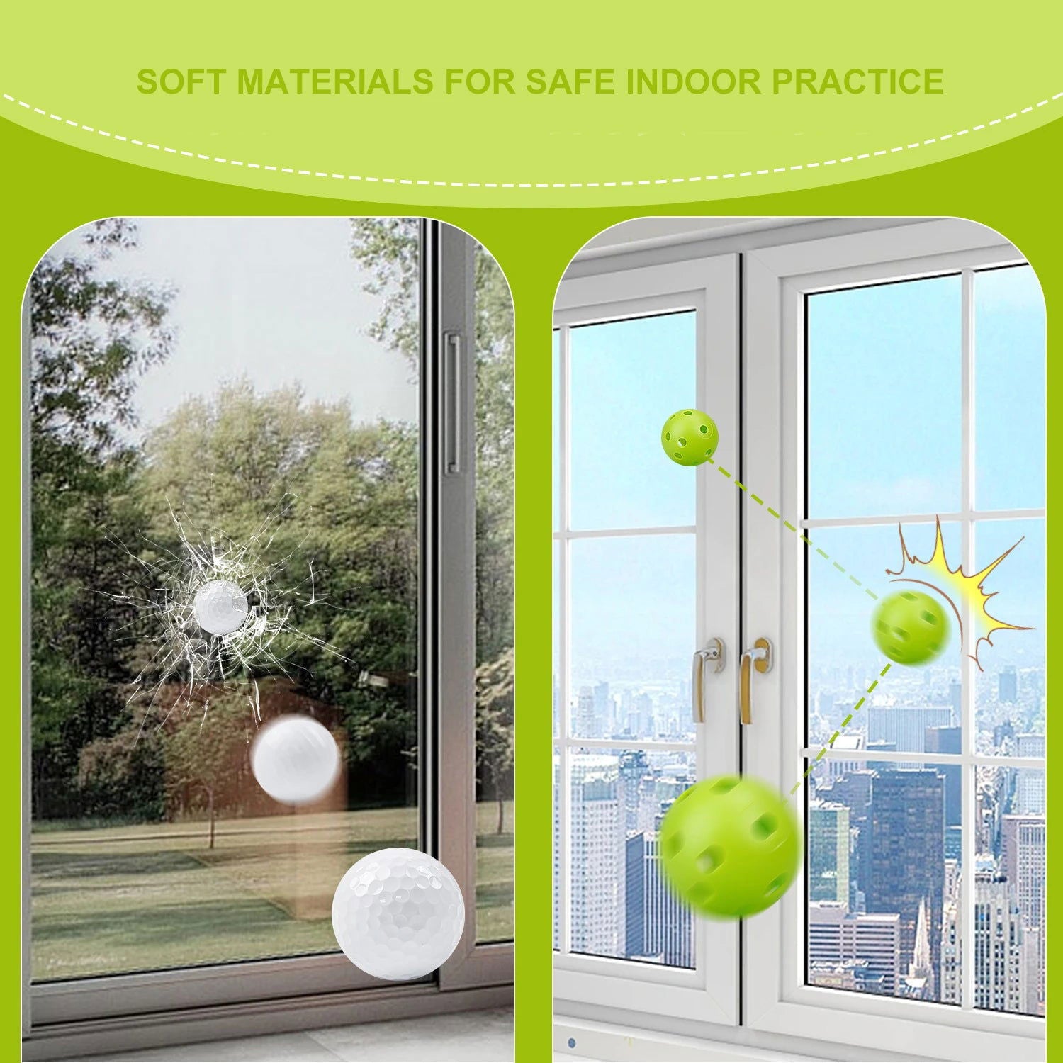 24Pcs/Bag 42MM Airflow Plastic Perforated Color Indoor Practice Golf Balls Good for Your Pets - Slobuy