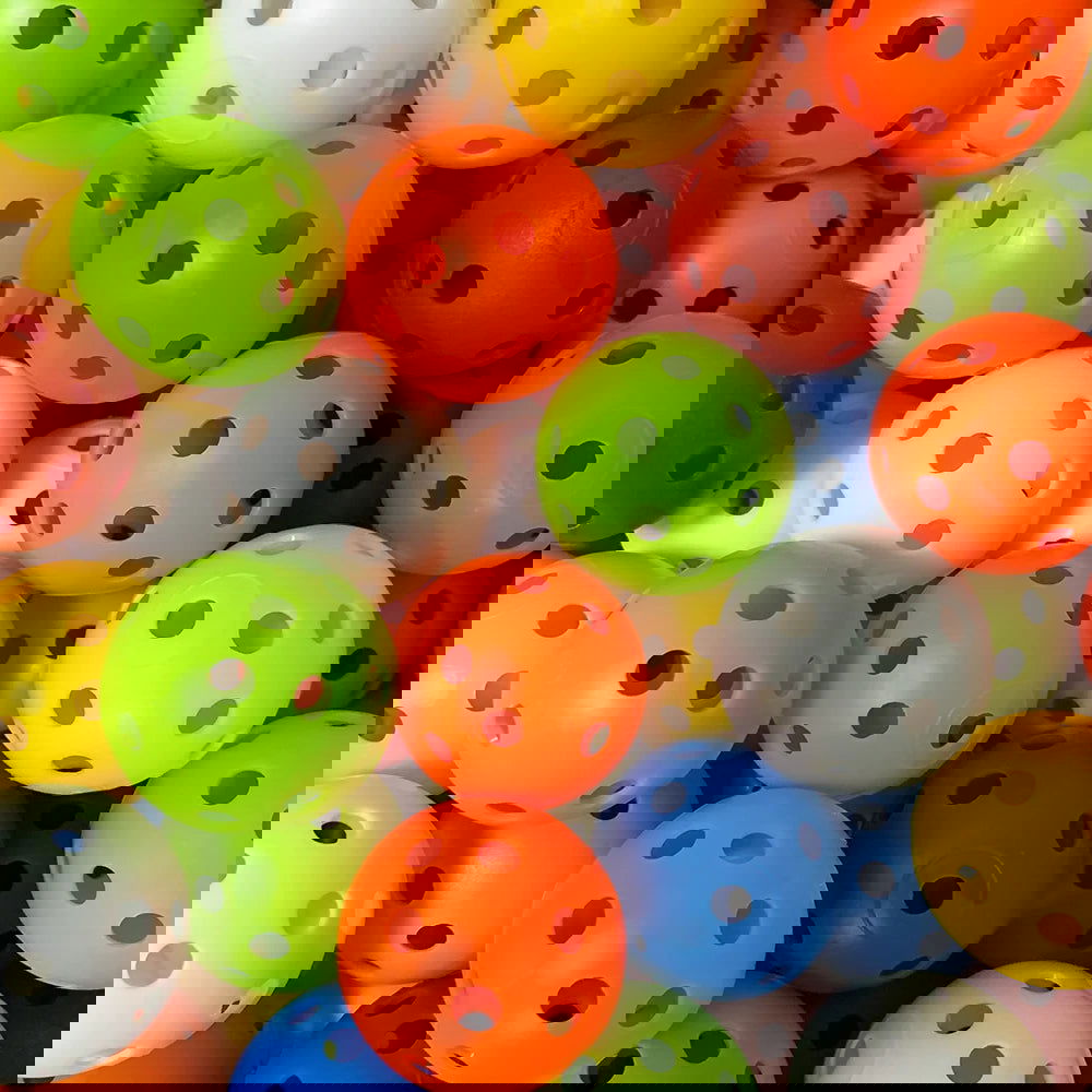 24Pcs/Bag 42MM Airflow Plastic Perforated Color Indoor Practice Golf Balls Good for Your Pets - Slobuy