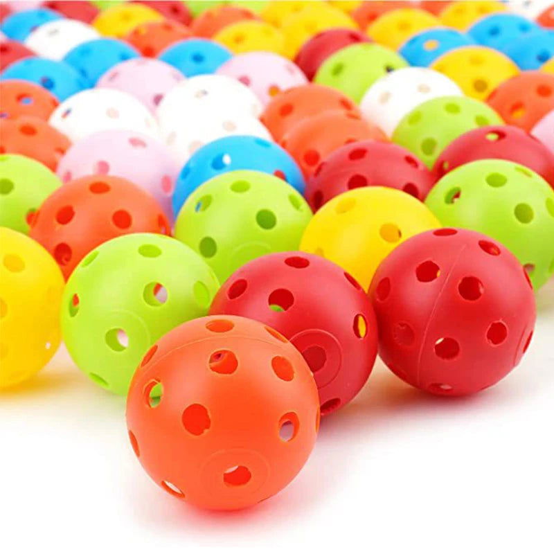 24Pcs/Bag 42MM Airflow Plastic Perforated Color Indoor Practice Golf Balls Good for Your Pets - Slobuy