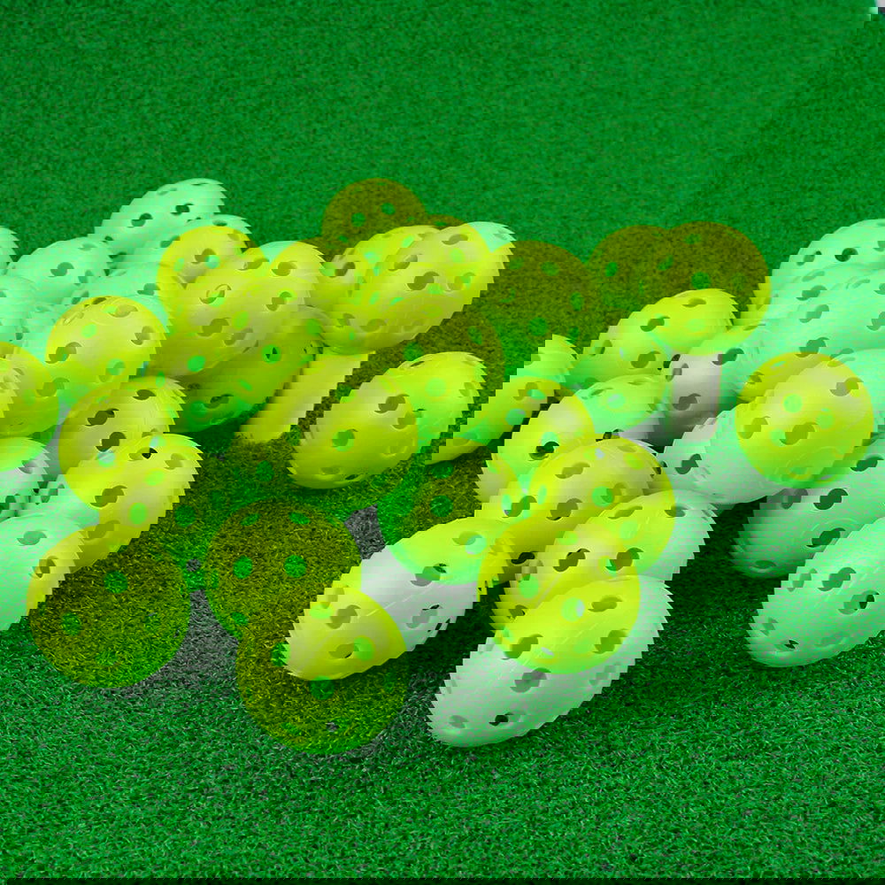 24Pcs/Bag 42MM Airflow Plastic Perforated Color Indoor Practice Golf Balls Good for Your Pets - Slobuy