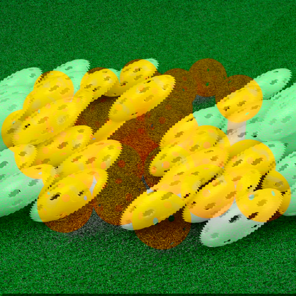 24Pcs/Bag 42MM Airflow Plastic Perforated Color Indoor Practice Golf Balls Good for Your Pets - Slobuy