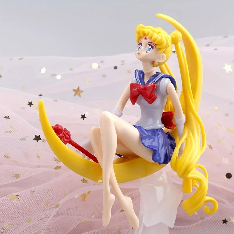 Bandai 15CM Anime Sailor Moon PVC Doll Girl Toy Cake Decoration Action Figures Model Car Ornament Children Birthday Gift Doll Co - Slobuy