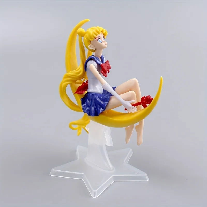Bandai 15CM Anime Sailor Moon PVC Doll Girl Toy Cake Decoration Action Figures Model Car Ornament Children Birthday Gift Doll Co - Slobuy