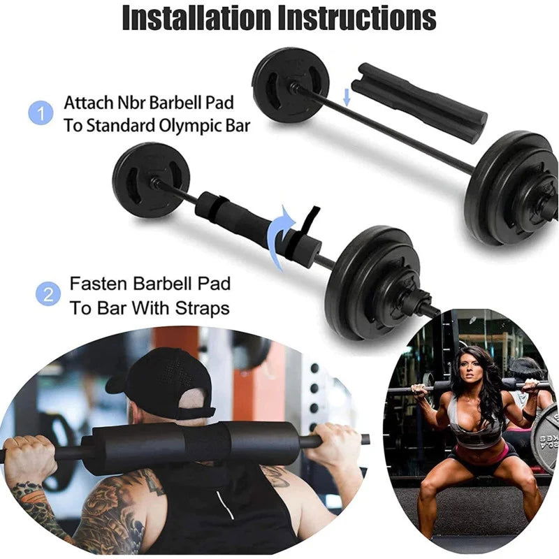 Barbell Squat Shoulder Pad Hip Thrust Barbell Foam Cover Weight Lifting Training Soft Bag Equipment Men Women Gym Fitness Gear - Slobuy