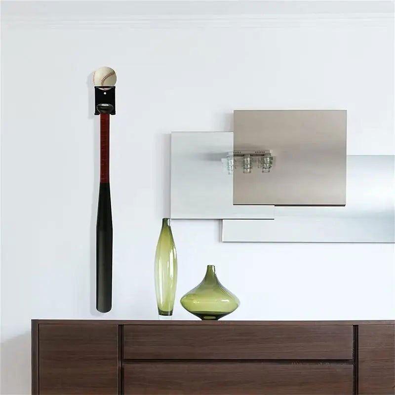 Baseball Bat Holder 2 Pcs Acrylic Baseball Bat Sturdy Wall Mount Nail Wall Punching Display Rack For Memorabilia and Collectible - Slobuy