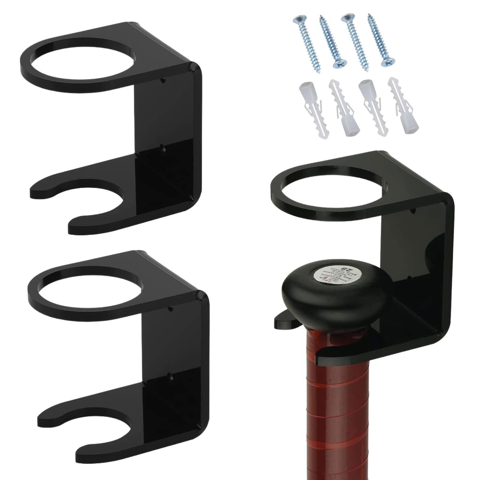 Baseball Bat Holder 2 Pcs Acrylic Baseball Bat Sturdy Wall Mount Nail Wall Punching Display Rack For Memorabilia and Collectible - Slobuy