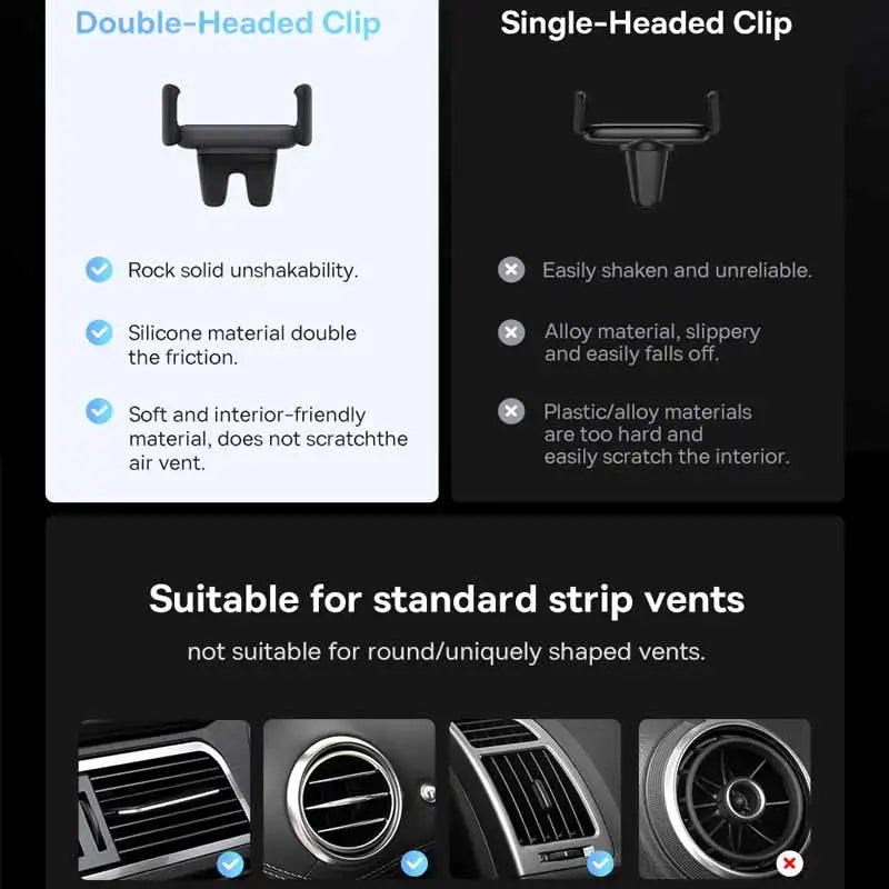 Baseus Car Phone Holder For Universal Mobile Phone Holder Stand Car Phone Stand For Car Air Outlet Mount Car Cell Phone Support - Slobuy