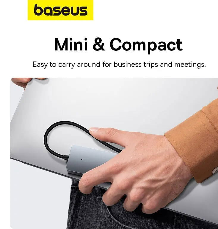 Baseus Usb Hub 4 Port ABS Hub Usb 3 0 for Laptop Multi Splitter Adapter For Xiaomi Lenovo Macbook PC Computer Accessories - Slobuy