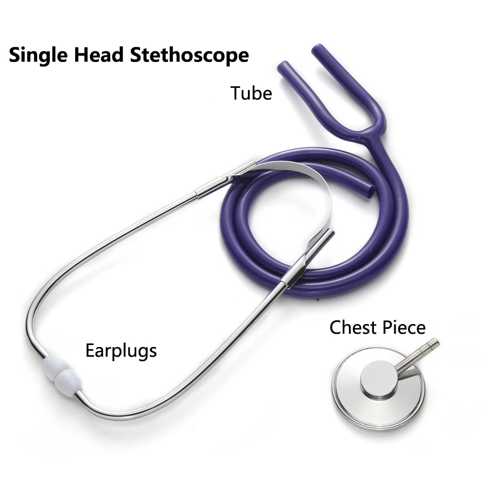 Basic Medical Stethoscope Professional Single Head Cardiology Stethoscope Student Doctor Vet Nurse Medical Equipment Device - Slobuy