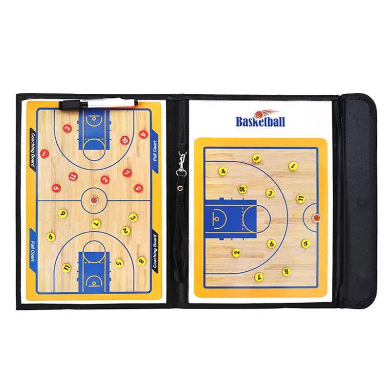 Basketball Coaching Clipboard Kit with Dry Erase Coaches Marker Pen Tactics Equipment Basketball Coaching Board for Accessories - Slobuy