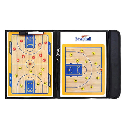 Basketball Coaching Clipboard Kit with Dry Erase Coaches Marker Pen Tactics Equipment Basketball Coaching Board for Accessories - Slobuy