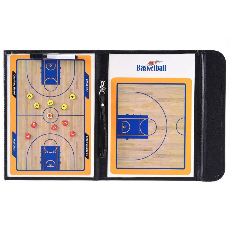 Basketball Coaching Clipboard Kit with Dry Erase Coaches Marker Pen Tactics Equipment Basketball Coaching Board for Accessories - Slobuy