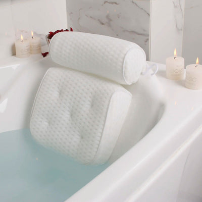 Bath Pillow for Bathtub Support Neck,Head and Back with Non-Slip Suction Cups air mesh Bathtub Pillow - Slobuy