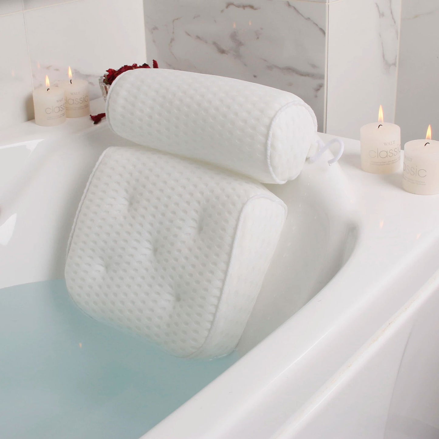 Bath Pillow for Bathtub Support Neck,Head and Back with Non-Slip Suction Cups air mesh Bathtub Pillow - Slobuy