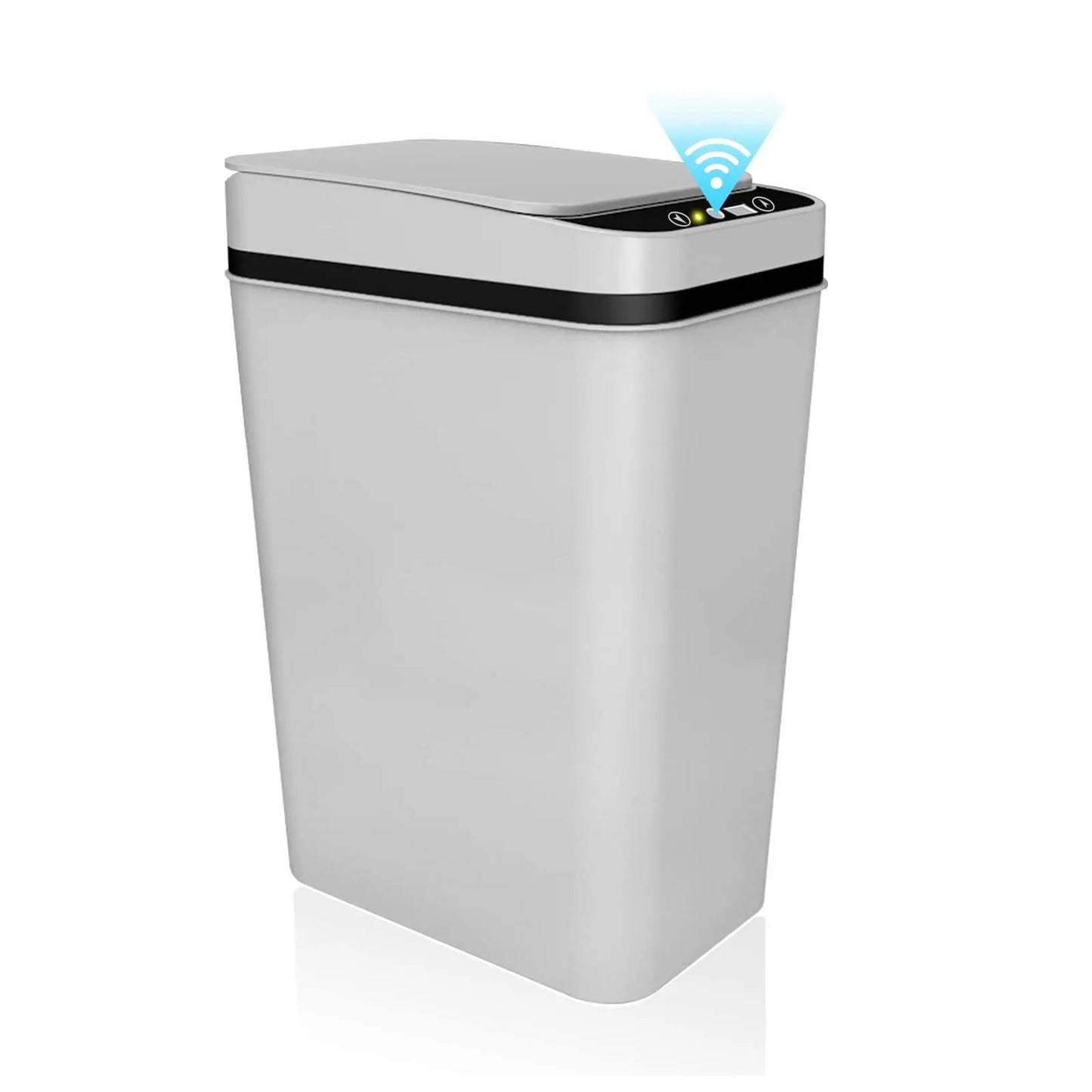 Bathroom Trash Can with Lid Touchless Automatic Garbage Can Slim Motion Sensor Smart Trash Bin for Bedroom,Office,Living Room - Slobuy