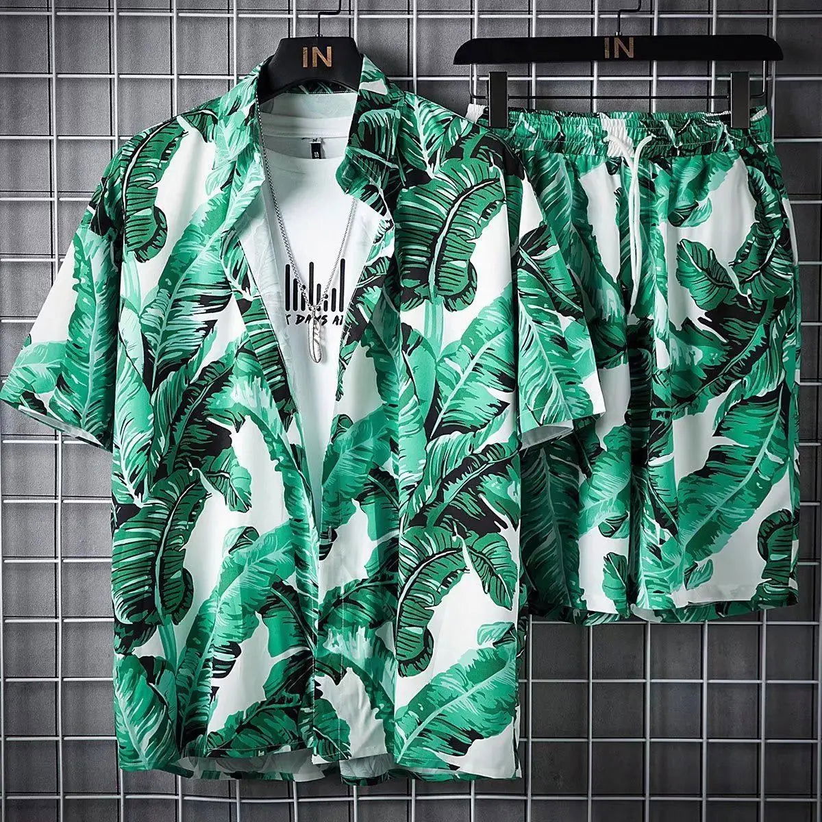 Beach Clothes For Men 2 Piece Set Quick Dry Hawaiian Shirt and Shorts Set Men Fashion Clothing Printing Casual Outfits Summer - Slobuy