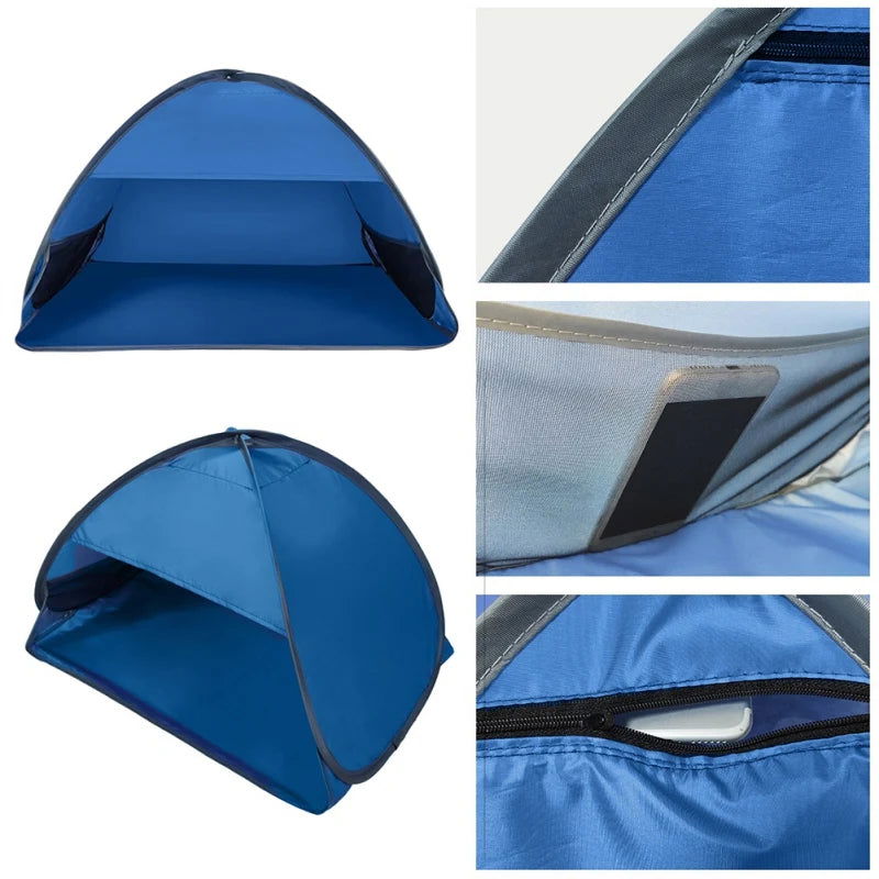 Beach Headrest Sunshade Tent UV-protecting Sunshelter Automatic Opened Portable Outdoor Camping Sunshade Tent For Adults Kids - Slobuy