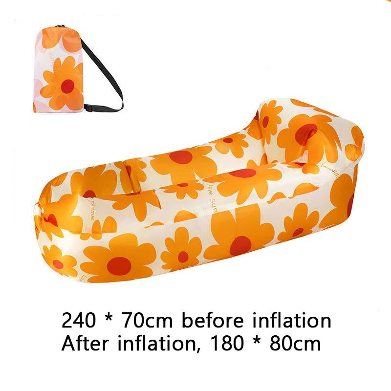 Beach Lounger Air Portable Inflatable Sofa Bed Furniture Rest Reclining Chair Camping Equipment 2 Seat Outdoor Garden Loungers - Slobuy