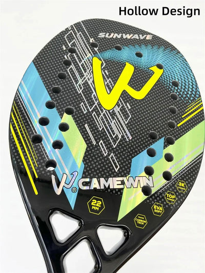 Beach Tennis Racket 3K Camewin Full Carbon Fiber Rough Surface Outdoor Sports Ball Racket For Men Women Adult Senior Player - Slobuy