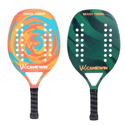 Beach Tennis Racket Camewin Padel Paddle 50% Carbon Fiber EVA Core Tennis Racket Lightweight With Protective Bag Cover Soft Face - Slobuy