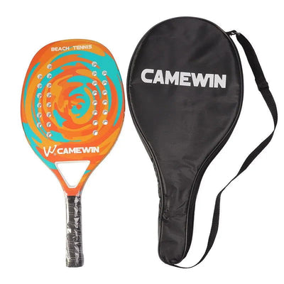 Beach Tennis Racket Camewin Padel Paddle 50% Carbon Fiber EVA Core Tennis Racket Lightweight With Protective Bag Cover Soft Face - Slobuy