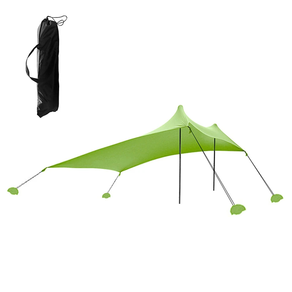 Beach Tent Sun Shelter Canopy With Sandbag Anchors Sun Shade Tent Sunshade UPF 50+ Protection Outdoor Hiking Camping Accessories - Slobuy