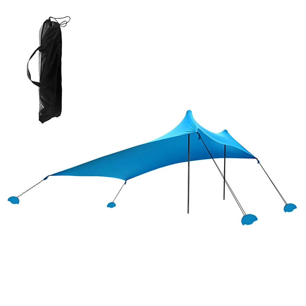 Beach Tent Sun Shelter Canopy With Sandbag Anchors Sun Shade Tent Sunshade UPF 50+ Protection Outdoor Hiking Camping Accessories - Slobuy