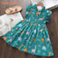Bear Leader Cartoon Print Baby Girls Princess Dress New Fashion Summer Floral Toddler Kid Party Clothes Children Vestido - Slobuy