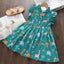 Bear Leader Cartoon Print Baby Girls Princess Dress New Fashion Summer Floral Toddler Kid Party Clothes Children Vestido - Slobuy