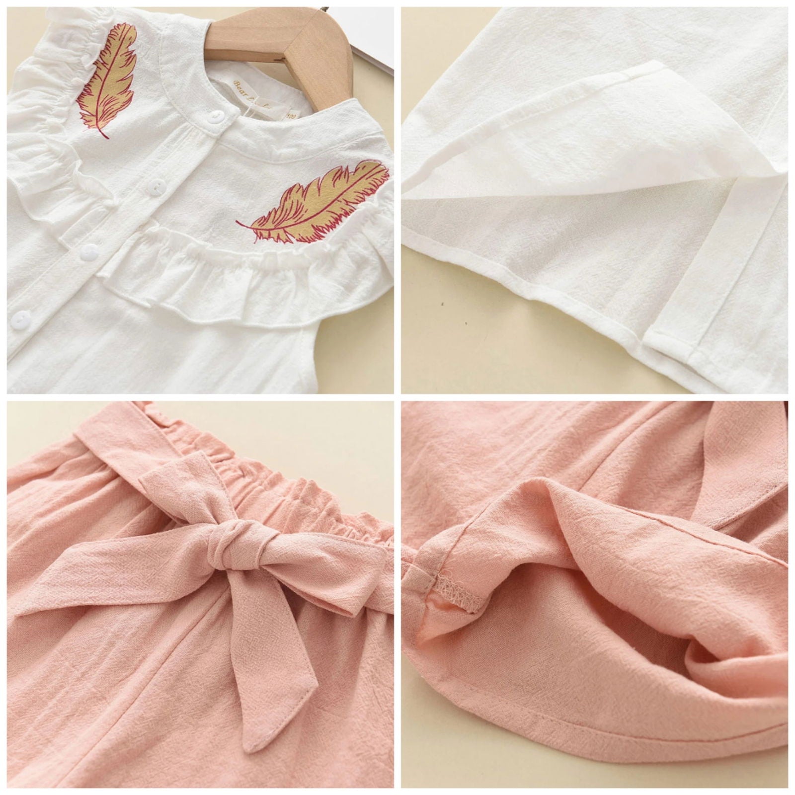 Bear Leader Girls' Clothing Set 2023 Summer New Casual Children's Embroidered Sleeveless Shirt+Shorts Set Girls' Baby Clothing - Slobuy