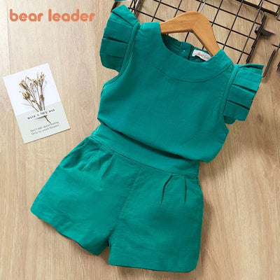 Bear Leader Kids Girls Clothing Sets Summer New Baby Girls Clothes Short Sleeve T-Shirt+Pant Dress 2Pcs Children Clothes Suits - Slobuy