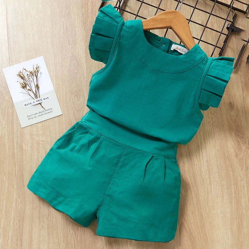 Bear Leader Kids Girls Clothing Sets Summer New Baby Girls Clothes Short Sleeve T-Shirt+Pant Dress 2Pcs Children Clothes Suits - Slobuy