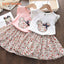 Bear Leader Summer 2Pcs Girls Clothes Sets Floral Cartoon Kids Ruffle Sleeve Top and Skirt Outfits Casual Girls Boutique Outfits - Slobuy