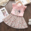 Bear Leader Summer 2Pcs Girls Clothes Sets Floral Cartoon Kids Ruffle Sleeve Top and Skirt Outfits Casual Girls Boutique Outfits - Slobuy