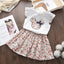Bear Leader Summer 2Pcs Girls Clothes Sets Floral Cartoon Kids Ruffle Sleeve Top and Skirt Outfits Casual Girls Boutique Outfits - Slobuy