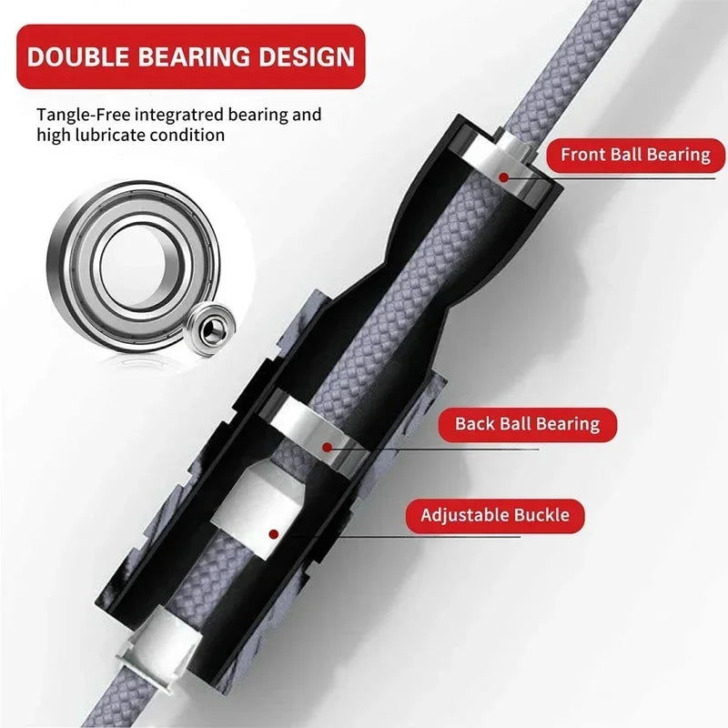Bearing Jump Rope Adjustable Jump Rope Speed Weight Fitness Adult Kids Fitness Equipment Workout MMA Training Gear - Slobuy