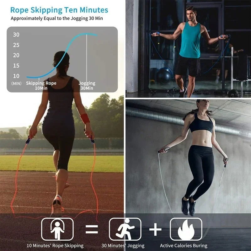 Bearing Jump Rope Adjustable Jump Rope Speed Weight Fitness Adult Kids Fitness Equipment Workout MMA Training Gear - Slobuy