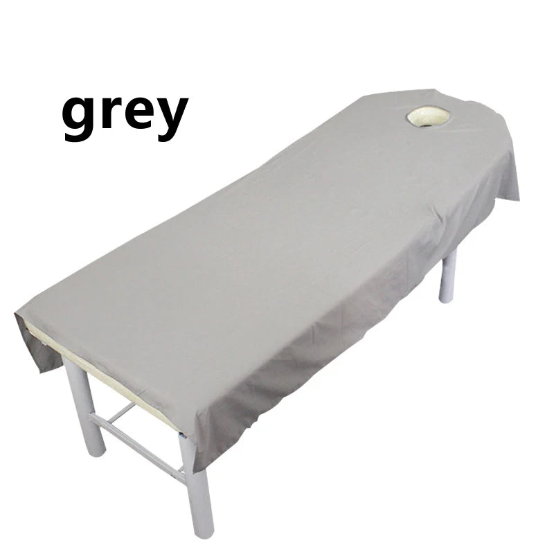 Beauty Bedsheet Cosmetic Salon Sheets Massage Treatment 9Color Soft Sheets Spa SPA Bed Table Cover Sheets with Hole - Slobuy
