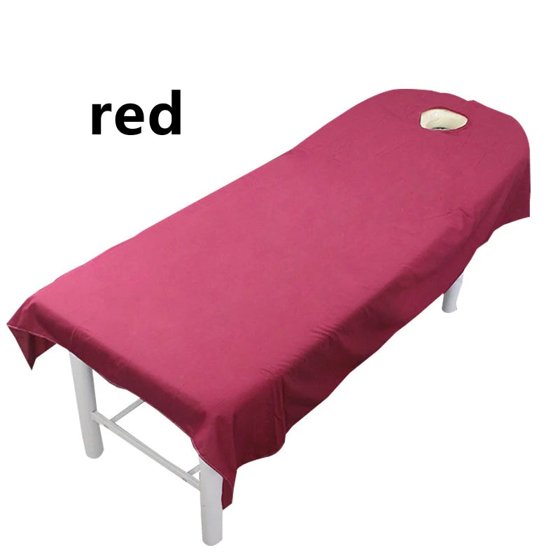 Beauty Bedsheet Cosmetic Salon Sheets Massage Treatment 9Color Soft Sheets Spa SPA Bed Table Cover Sheets with Hole - Slobuy