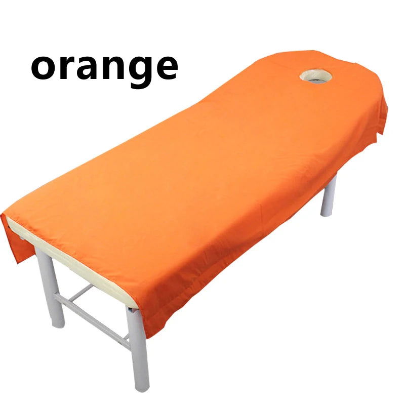 Beauty Bedsheet Cosmetic Salon Sheets Massage Treatment 9Color Soft Sheets Spa SPA Bed Table Cover Sheets with Hole - Slobuy
