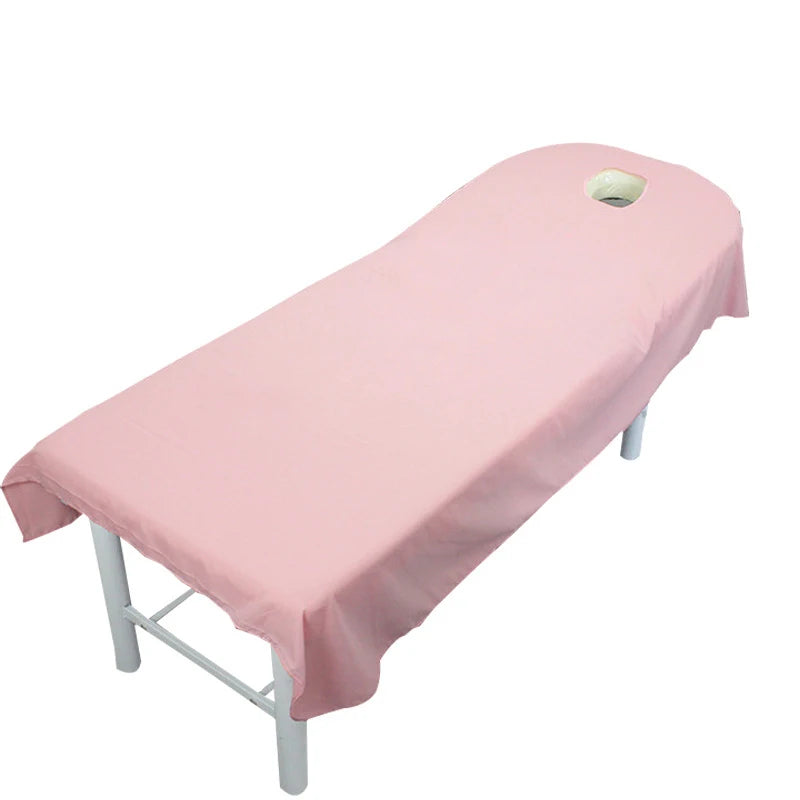 Beauty Bedsheet Cosmetic Salon Sheets Massage Treatment 9Color Soft Sheets Spa SPA Bed Table Cover Sheets with Hole - Slobuy