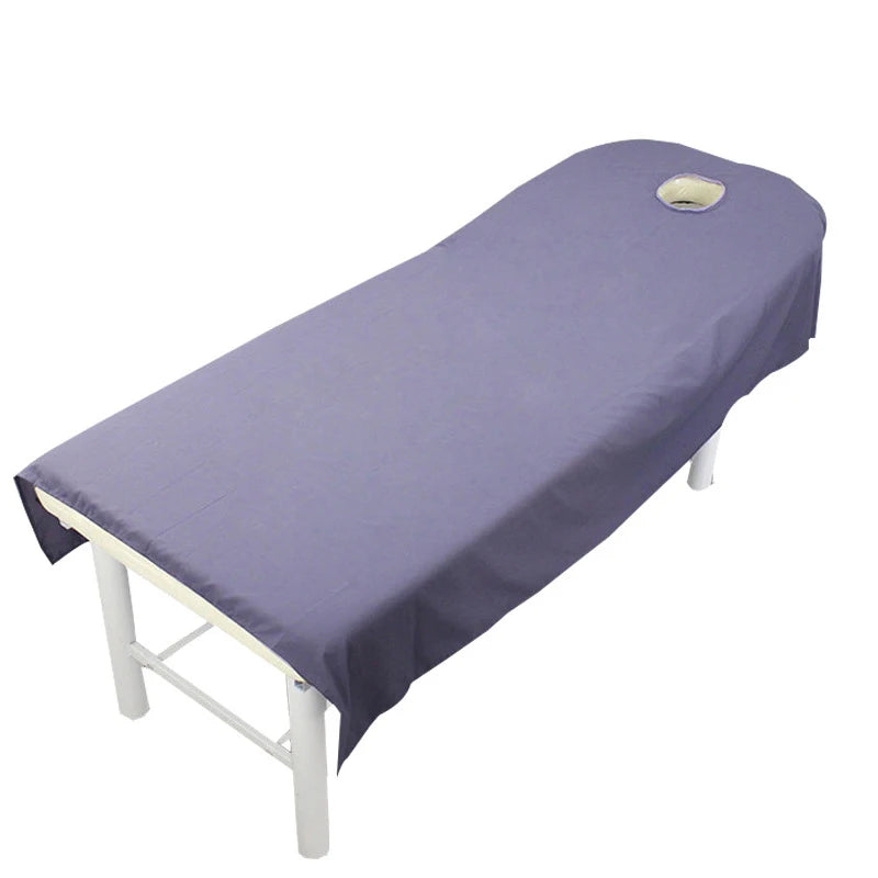 Beauty Bedsheet Cosmetic Salon Sheets Massage Treatment 9Color Soft Sheets Spa SPA Bed Table Cover Sheets with Hole - Slobuy