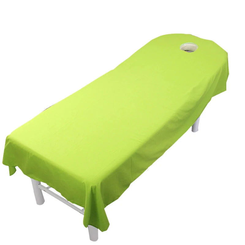 Beauty Bedsheet Cosmetic Salon Sheets Massage Treatment 9Color Soft Sheets Spa SPA Bed Table Cover Sheets with Hole - Slobuy