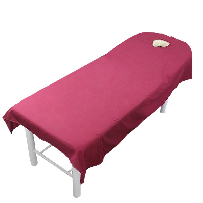 Beauty Bedsheet Cosmetic Salon Sheets Massage Treatment 9Color Soft Sheets Spa SPA Bed Table Cover Sheets with Hole - Slobuy