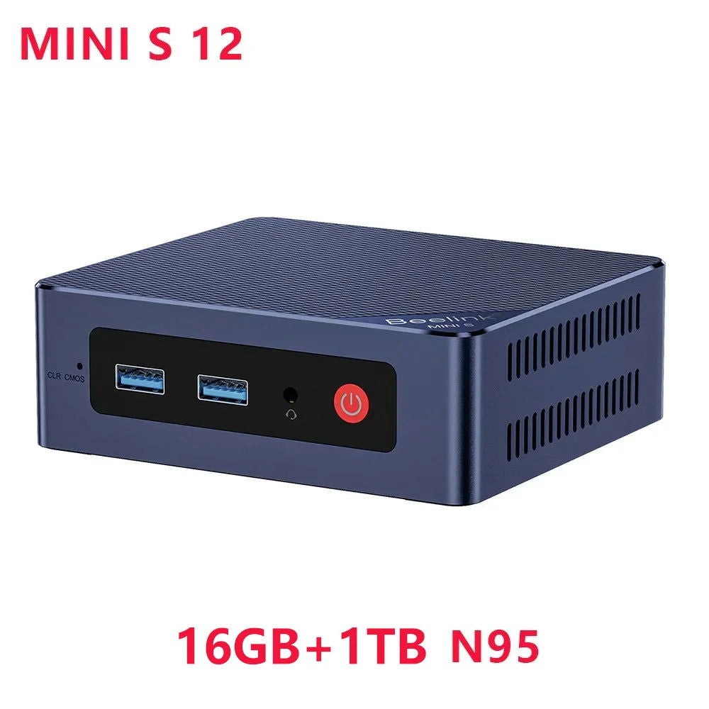 Beelink Mini S12 Pro N95 N100 MINI PC Windows 11 Pro DDR4 8GB 256GB 16GB 500GB WIFI BT Gaming Computer MINI S N5095 8GB 128GB - Slobuy
