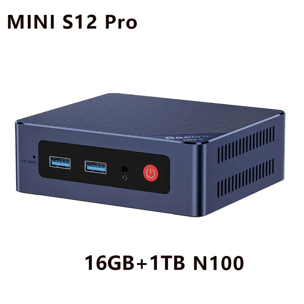Beelink Mini S12 Pro N95 N100 MINI PC Windows 11 Pro DDR4 8GB 256GB 16GB 500GB WIFI BT Gaming Computer MINI S N5095 8GB 128GB - Slobuy