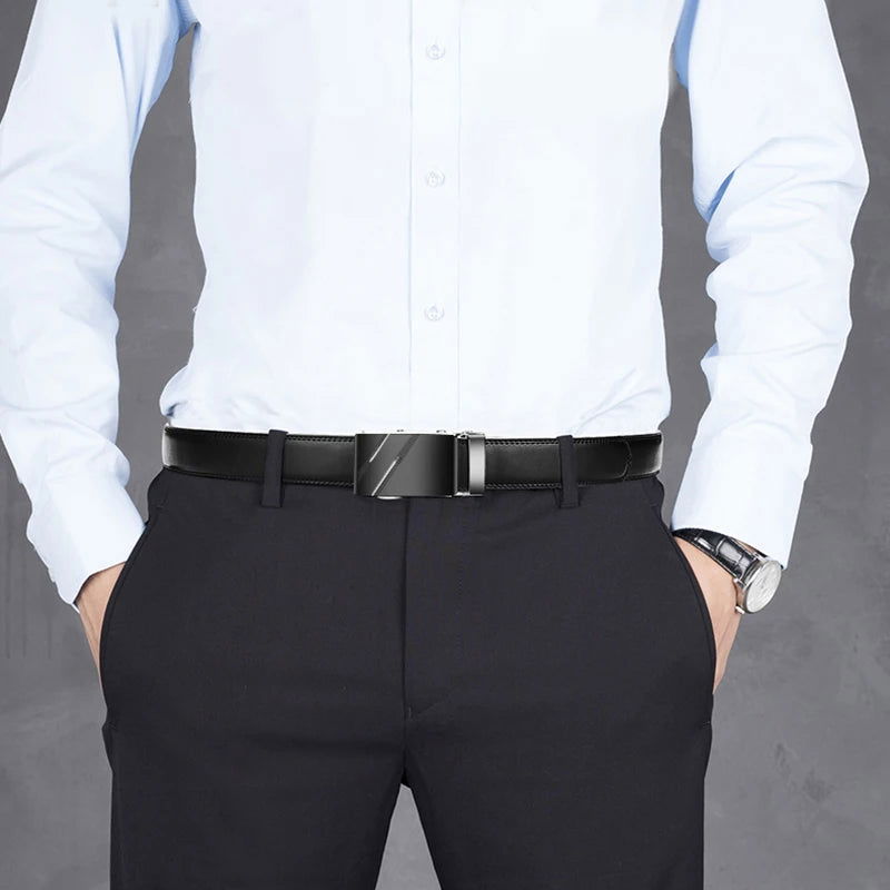 Belts Famous Brand Belt Men Mens Belts Quality Genuine Luxury Leather Belt For Men Belt Male Strap Male Metal Automatic Buckle - Slobuy
